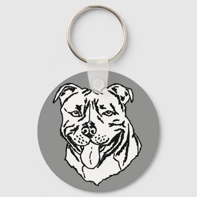 Stafford Bull Terrier STAFFY Nyckelring (Framsida)