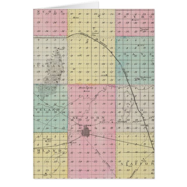 Stafford County, Kansas Hälsningskort (Framsidan)