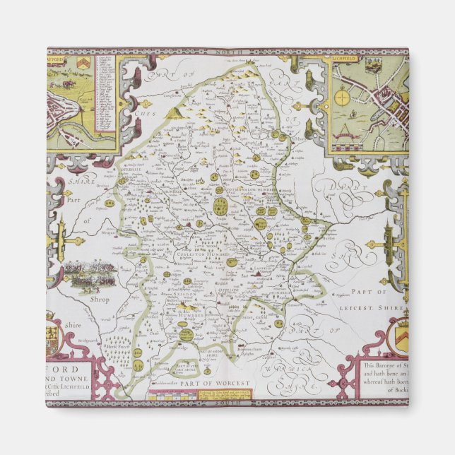 Stafford County och Town, graverat av Jodocus Magnet (Framsidan)