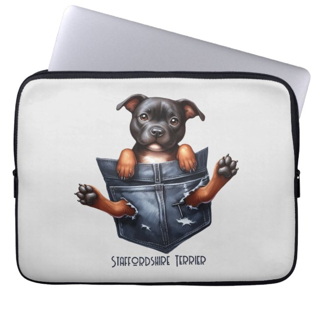 Stafford dshire Terrier Pocket Hund Laptop Fodral (Framsidan)