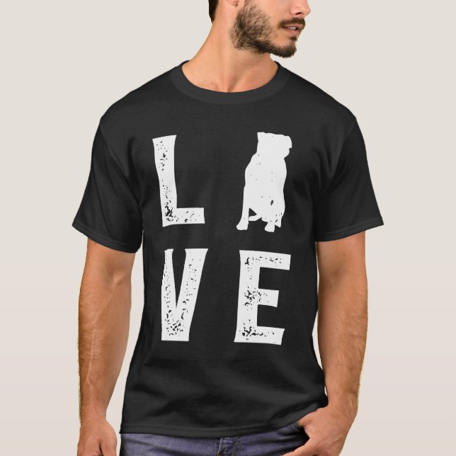 Stafford Terrier Kärlek 1 T Shirt (Framsida)