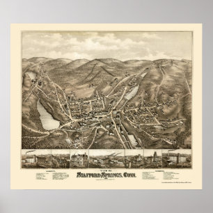 Stafford Vår, CT Panoramic Karta - 1878 Poster