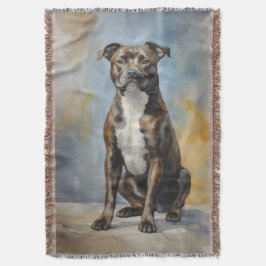 StaffordDshire Terrier Porträtt Filt
