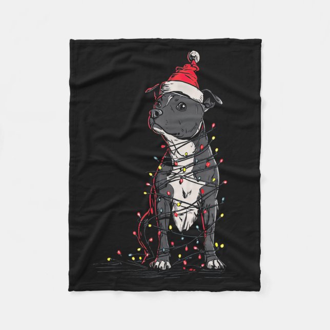 Staffordshire Bull Terrier Christmas Graphics Dog  Fleecefilt (Framsidan)