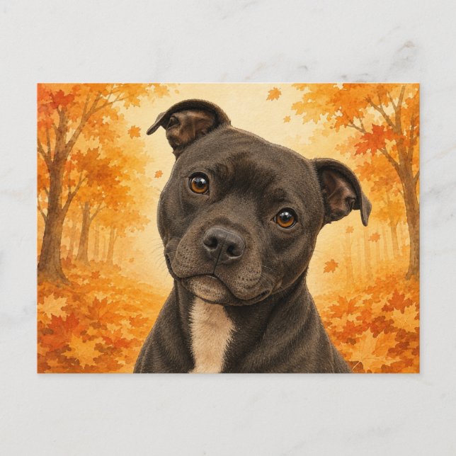 Staffordshire Bull Terrier Höst Hund Vykort (Framsida)