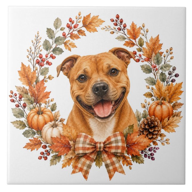 Staffordshire Bull Terrier Höst Kakelplatta (Framsidan)