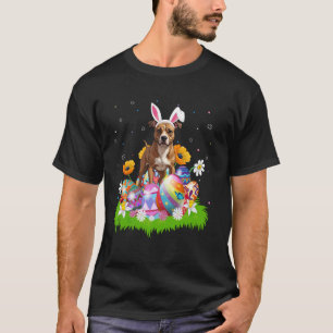 Staffordshire Bull Terrier Hund Påskägg Kanin Öra T Shirt