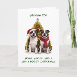 Staffordshire Bull Terrier Hundar Jul Helgkort