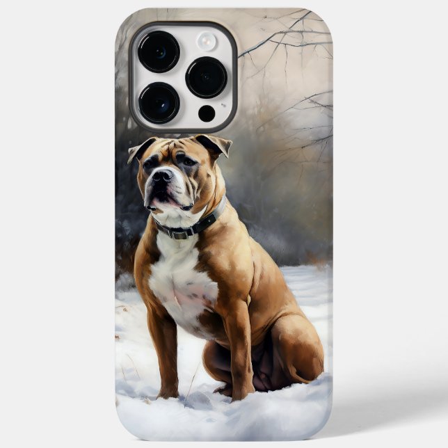 Staffordshire Bull Terrier Låt Det Snöa Jul (Baksida)