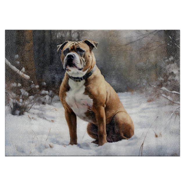 Staffordshire Bull Terrier Låt Det Snöa Jul (Framsidan)