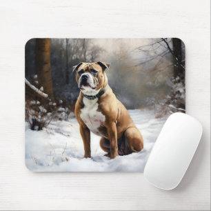 Staffordshire Bull Terrier Låt Det Snöa Jul Musmatta