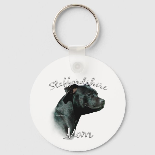Staffordshire Bull Terrier Mamma 2 Nyckelring (Framsida)