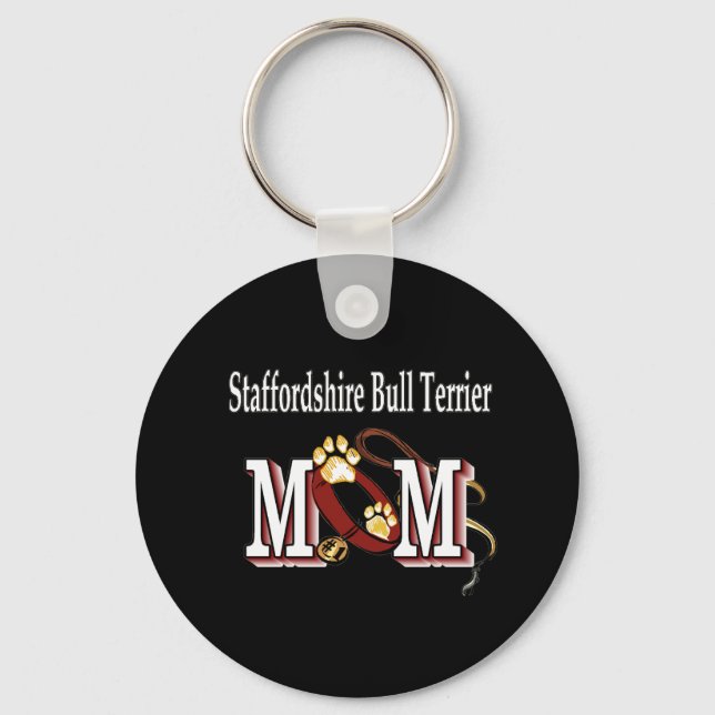 STAFFORDSHIRE BULL TERRIER MAMMA Keychain Nyckelring (Framsida)