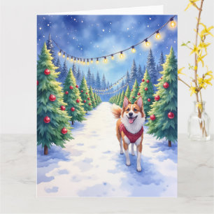 Staffordshire Bull Terrier på julgransodling Kort