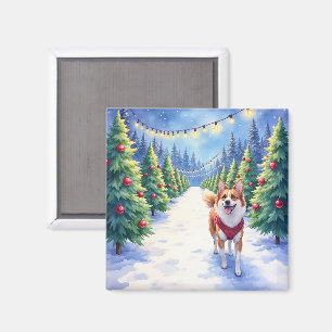 Staffordshire Bull Terrier på julgransodling Magnet