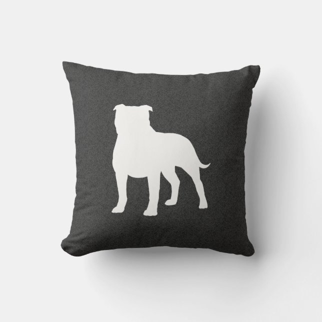 Staffordshire Bull Terrier Silhouette Kudde (Framsida)