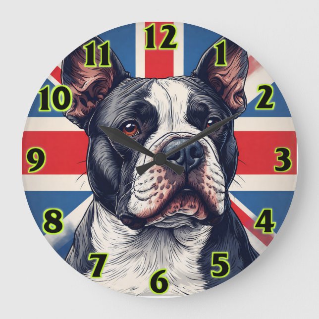 Staffordshire Bull Terrier Storbritannien Klocka  (Framsida)