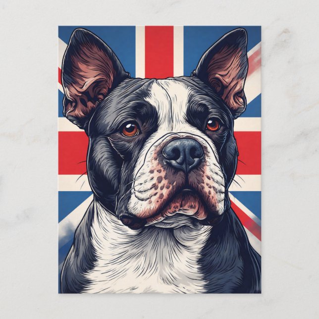Staffordshire Bull Terrier Storbritannien Vykort (Framsida)