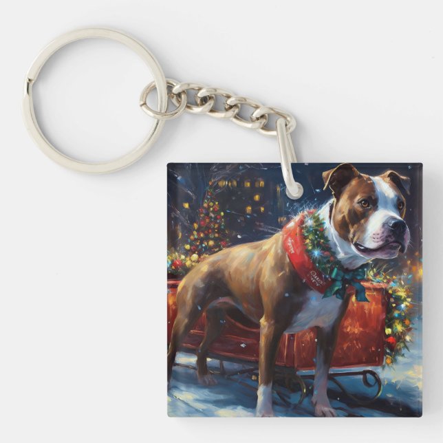 Staffordshire Bullterrier Julfirande (Framsidan)