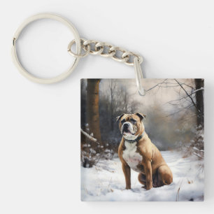 Staffordshire Bullterrier Låt Det Snöa Jul
