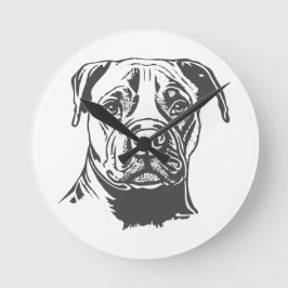 Staffordshire Bullterrier Rund Klocka
