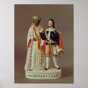 Staffordshire figur av Othello och Iago, c.1858 Poster
