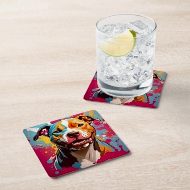 Staffordshire Födelsedag Underlägg Papper Kvadrat (Coasters D: 4" x 4" Material: Sturdy 50 pt. pulp board.  Sets of 6. Durable, and absorbent. 
)