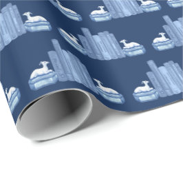 Staffordshire Greyhounds and Books Wrapping Paper Presentpapper