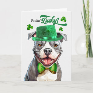 Staffordshire Hund Känner sig Lycklig St Patrick's Helgkort