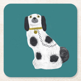 Staffordshire hund på teal underlägg