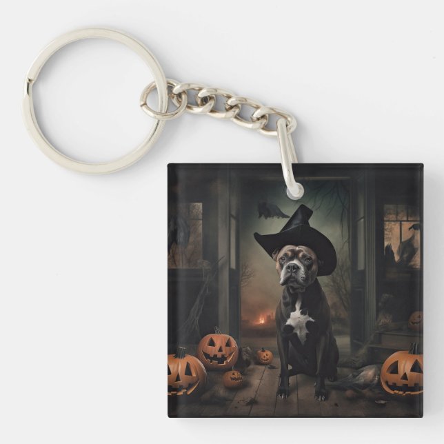Staffordshire Terrier Pumpa Halloween Skräck  (Framsidan)