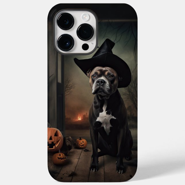 Staffordshire Terrier Pumpa Halloween Skräck  (Baksida)