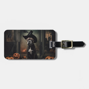 Staffordshire Terrier Pumpa Halloween Skräck Bagagebricka