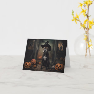 Staffordshire Terrier Pumpa Halloween Skräck Kort