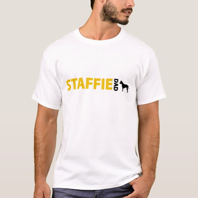 Staffordshire Terrierpappa Tee Shirt (Framsida)