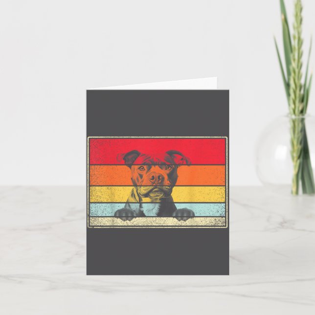 Staffy Dog Clic Retro Vintage Style  Kort (Framsida)