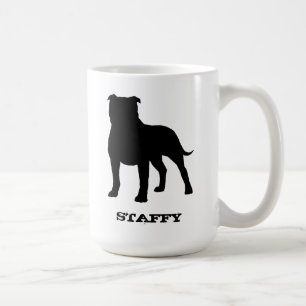 Staffy för Silhouette för Staffordshire Kaffemugg