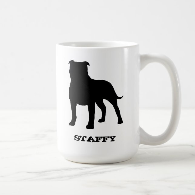 Staffy för Silhouette för Staffordshire Kaffemugg (Höger)