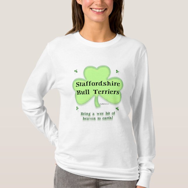Staffy Heaven, Stviddshire St. Patrick's day T Shirt (Framsida)