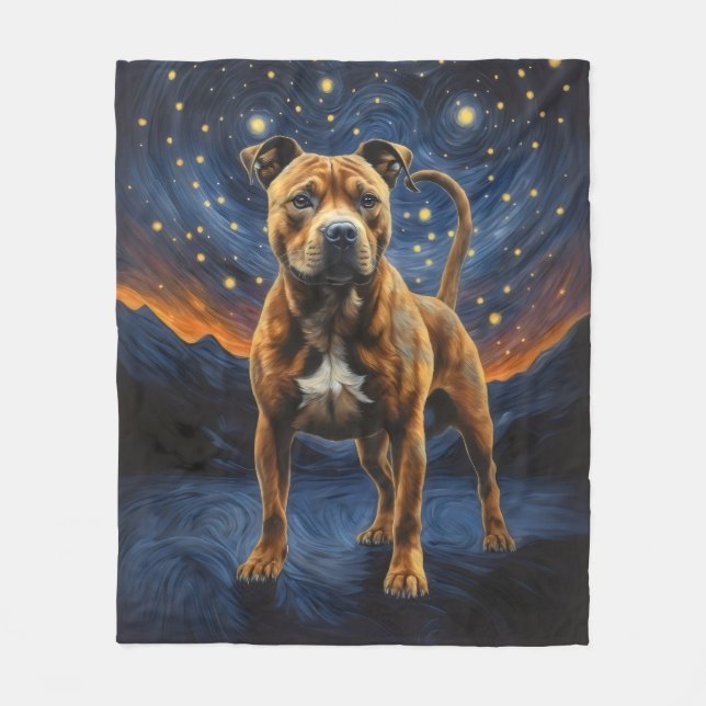 Staffy Hund Artsy Fleecefilt (Framsidan)