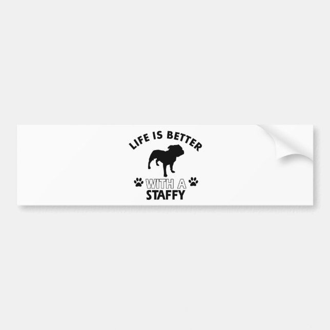 Staffy hund avelndesigner bildekal (Framsidan)