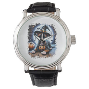 Staffy Hund Halloween Square Armbandsur