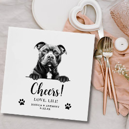 Staffy Hund Personlig Cheers Pappersservett