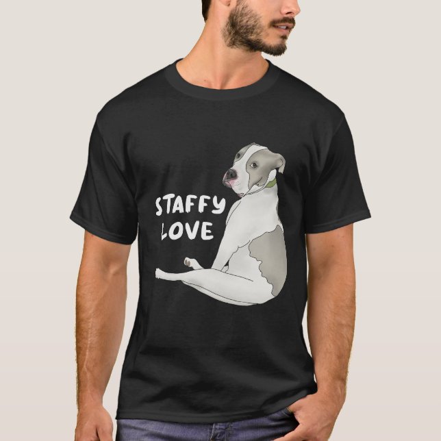 Staffy Kärlek T Shirt (Framsida)