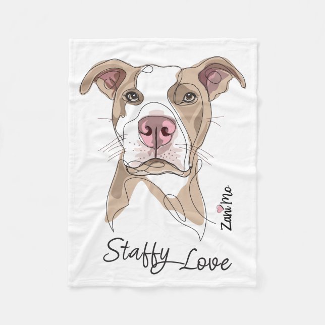Staffy Kärlek - Zani Mo Protection Fleecefilt (Framsidan)