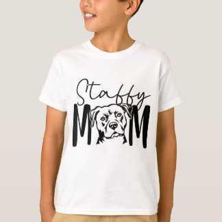 Staffy Mamma Gift for Stviddshire Bull Terrier Hun T Shirt