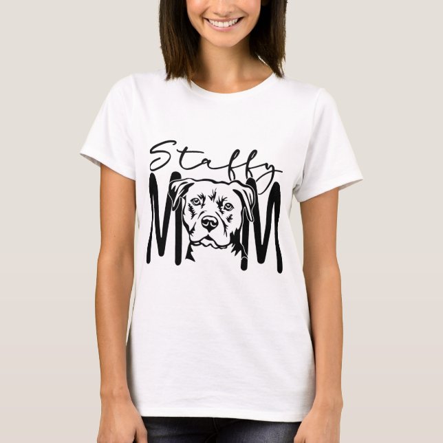Staffy Mamma T Shirt (Framsida)