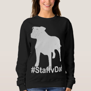 Staffy Pappa med Stviddshire Bull Terrier Hund Sta T Shirt