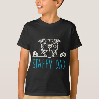 Staffy Pappa med Stviddshire Bull Terrier Hund T Shirt