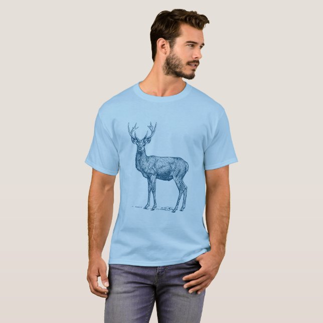 Stag 02 - Havsblått T Shirt (Hel framsida)